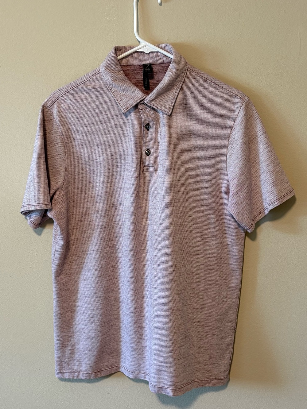 Z by Zella Men's Heathered Polo Shirt - Maroon Heather